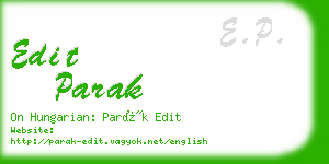 edit parak business card